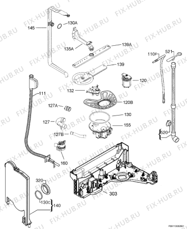 Взрыв-схема посудомоечной машины Electrolux ESL48900R - Схема узла Hydraulic System 272